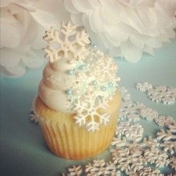 Cupcake with snowflakes