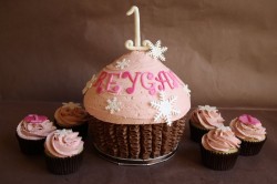 Huge birthday cupcake