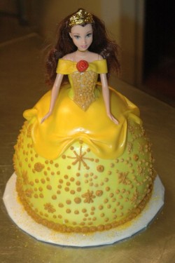 Yellow barbie cake