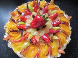 Beautiful cake with fruits