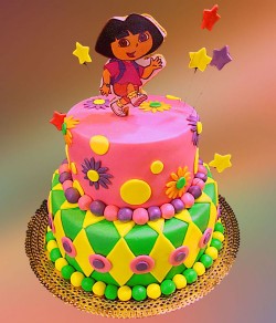 Birthday cake with Dora