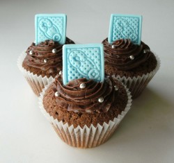 Chocolate Christening cupcakes