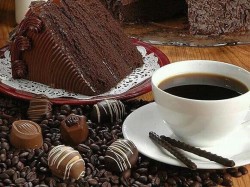 Chocolate cake with coffee cake