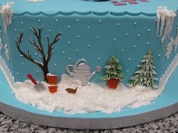 Fondant cake winter picture