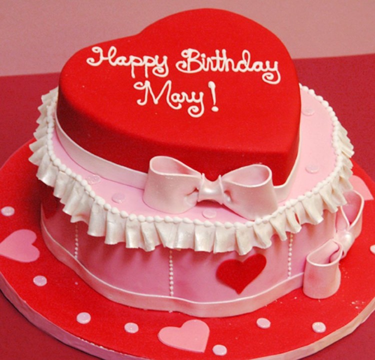 Heart shape birthday cake