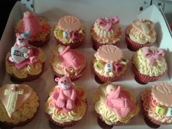 Pink Christening cupcakes
