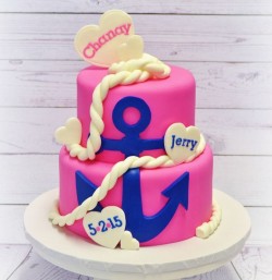 Pink nautical cake