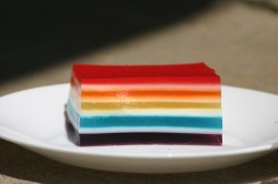 Rainbow jello cake