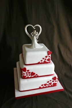 Valentines day Wedding cake