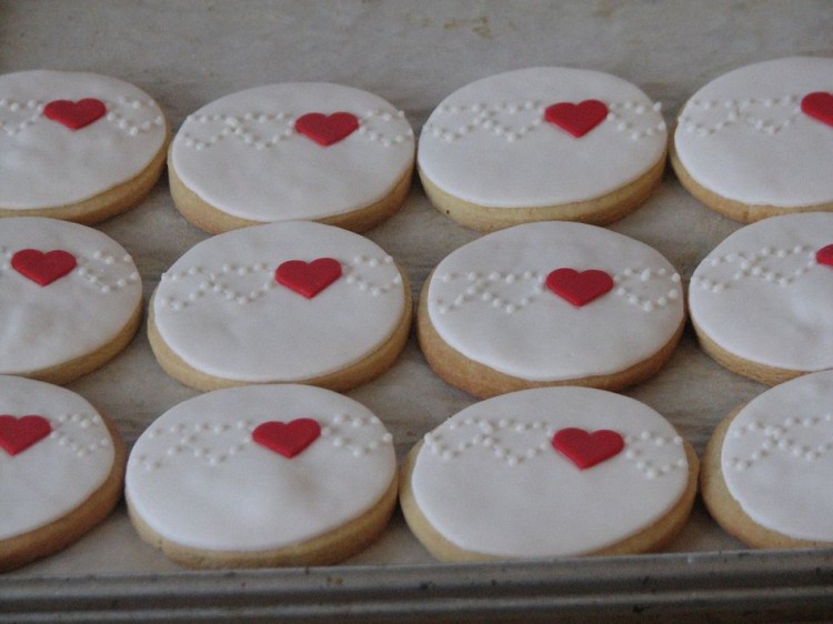Wedding cookies with little heart