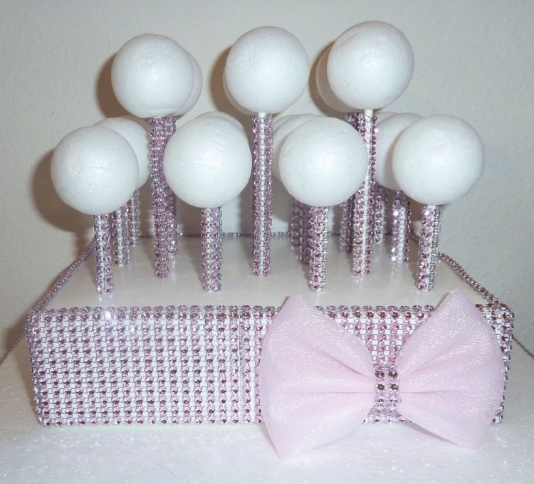 White Christening cake pops