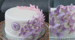 30th birthday butterflies cake