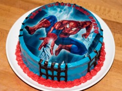 Cake with Spiderman picture