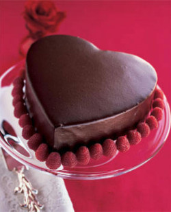 Chocolate hearts shaped cake