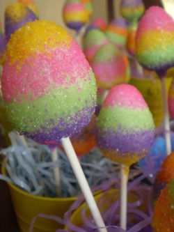 Colored Easter cake pops