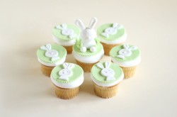 Easter cupcakes white bunnies