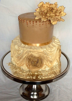 Golden wedding anniversary cake