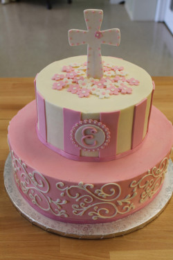 Pink Christening cake