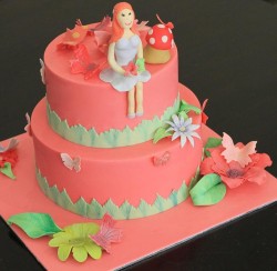 Pink fairy birthday cake