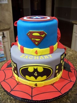 Batman and Superman cake