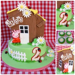 Peppa pig farm cake