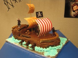 Pirate ship cakes