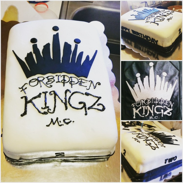 Motorcycle club cake, forbidden kingz, crown cake, men cake, birthday cake, gotcakes_ want cakes ...