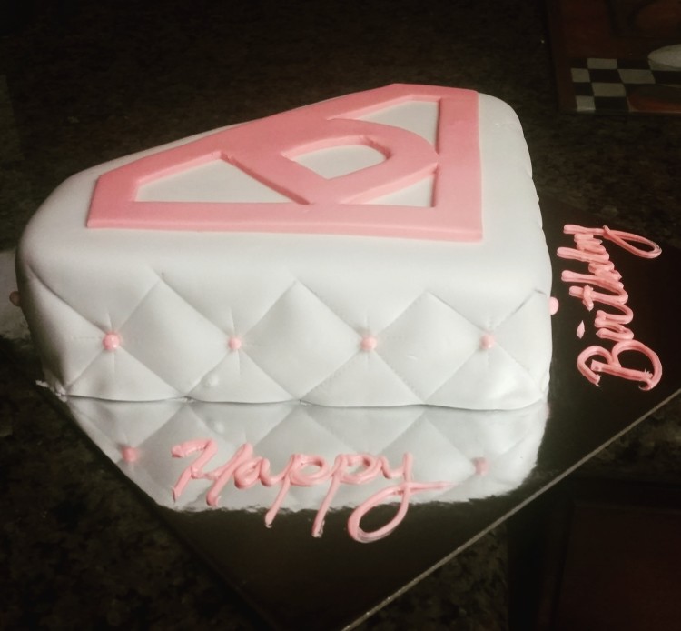 Super women cake, pink and white cake, cute girl cake, gotcakes_ want cakes miri bakes fondant b ...