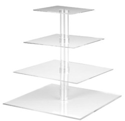 4-Tier Square Stacked Party Cupcake Stand