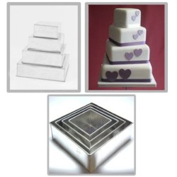 4 Tier Square cake pans