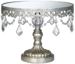 Antique Silver Beaded Cake Stand