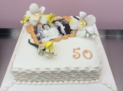 Gold Wedding Anniversary Cake