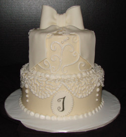 Lace bridal shower cake