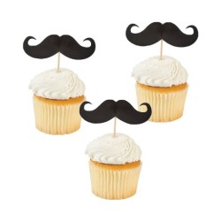 Mustache Food and Cupcake Party Picks