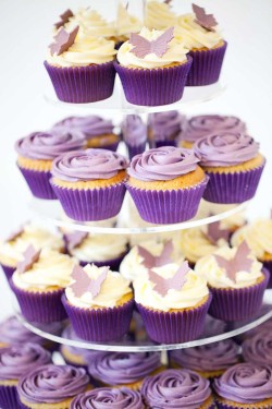 Purple Butterfly Wedding Cupcakes