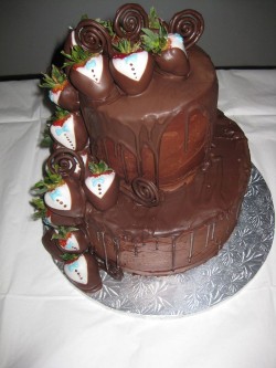 Starwberries and chocolate grooms cake