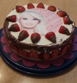 Barbie Cake with Strawberries