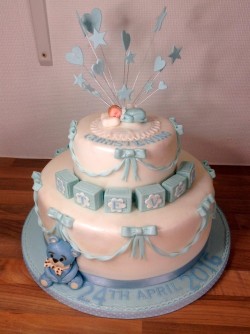 Blue Christening Cake