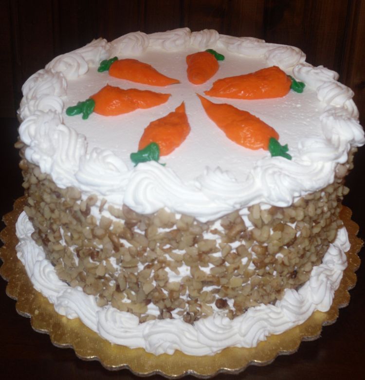 Carrot cake with carrots decorations