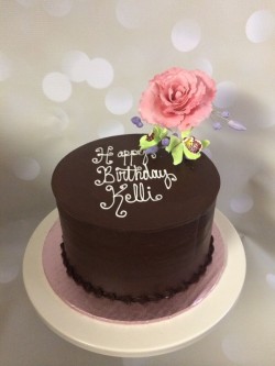 Chocolate Birthday Cake with Rose