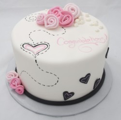 Cute Engagement Cake