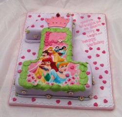 Disney Princesses 1st Birthday Cake