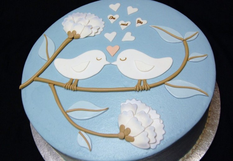 Engagement Cake with Birds
