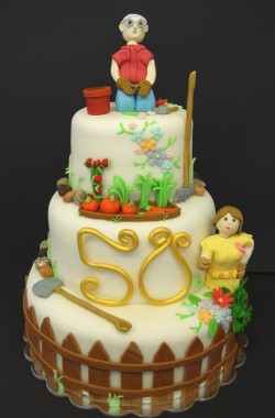 Gardening Couple Cake