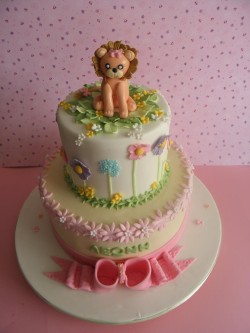 Lioness Themed Christening Cake