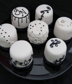 Mini Black and White Cakes