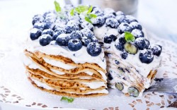 Pancakes Blueberries Cake