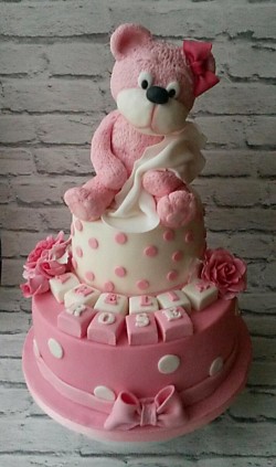 Pink Christening Cake