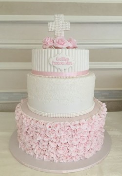 Pink Christening Cake