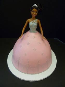 Pink and Silver Barbie Cake